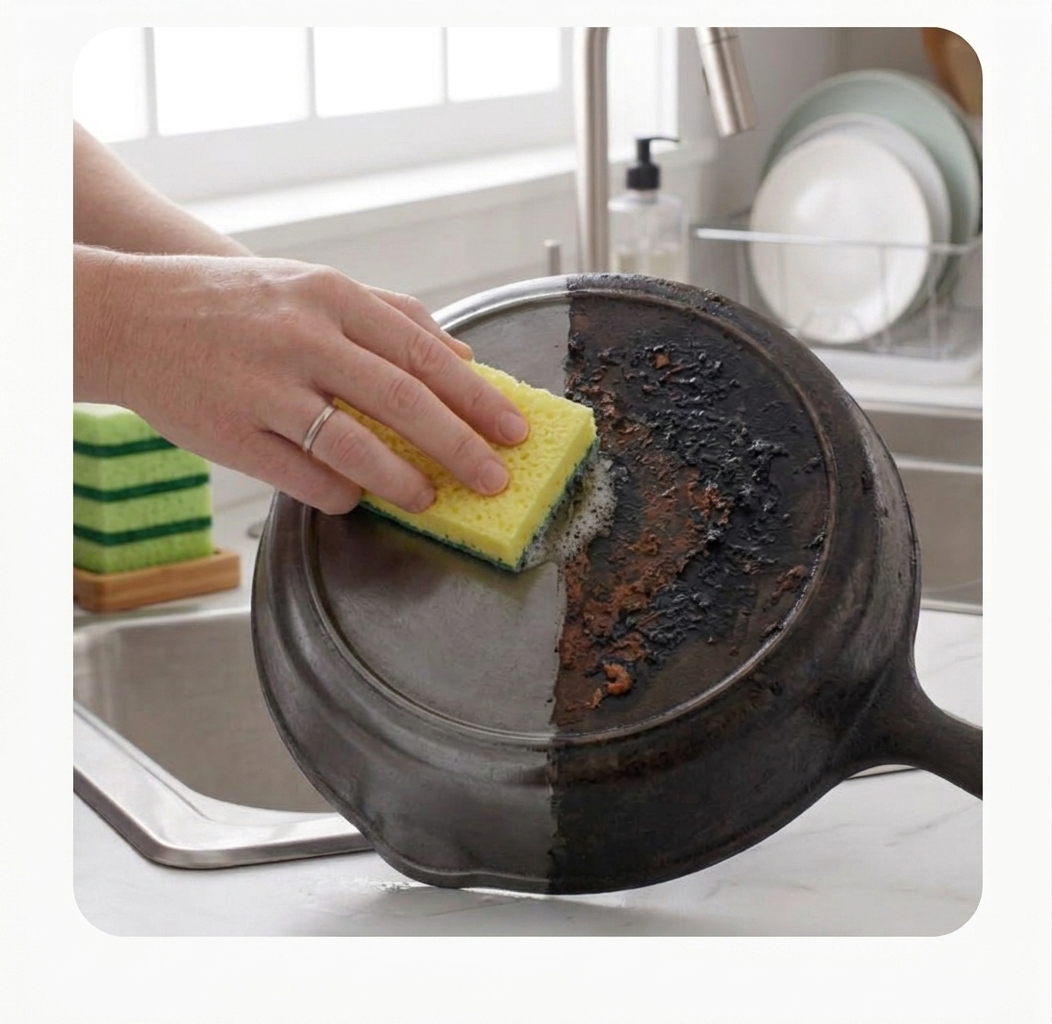 Double-Sided Wood Pulp Kitchen Cleaning Sponge