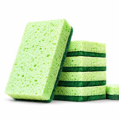 Double-Sided Wood Pulp Kitchen Cleaning Sponge